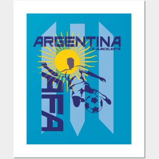 Argentina Football La Albiceleste The White and Sky Blue Posters and Art